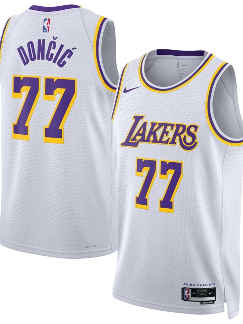 Unisex Los Angeles Lakers Luka Dončić Nike White Swingman Jersey